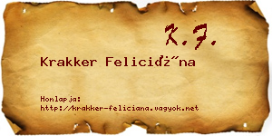 Krakker Feliciána névjegykártya